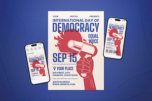 International Day Of Democracy Flyer, a Flyer Template by The Good Store