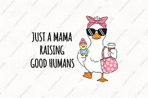 Mama Goose Mom & Baby Mother's Day, an Illustration by CraftArtStudio