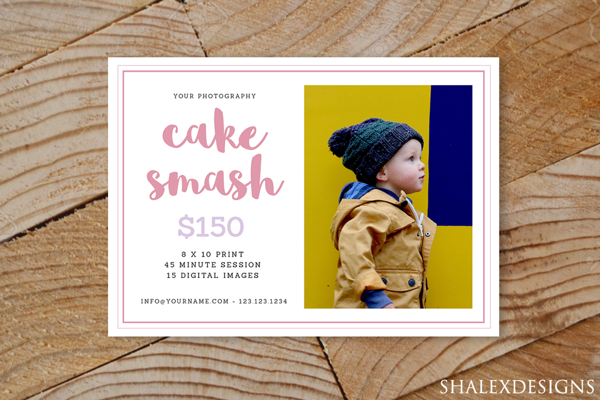 Cake Smash Mini Sessions Template, a Flyer Template by ShalexDesigns