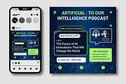 Artificial intelligence podcast, a Social Media Template by MightyDesign (Thumbnail 1 of 7)