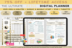 Ultimate Digital Planner - Beige, a Branding & Logo Template by Plamarplanners