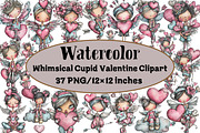 Whimsical Cupid Valentine Clipart, an Illustration by Design Market (Thumbnail 1 of 3)
