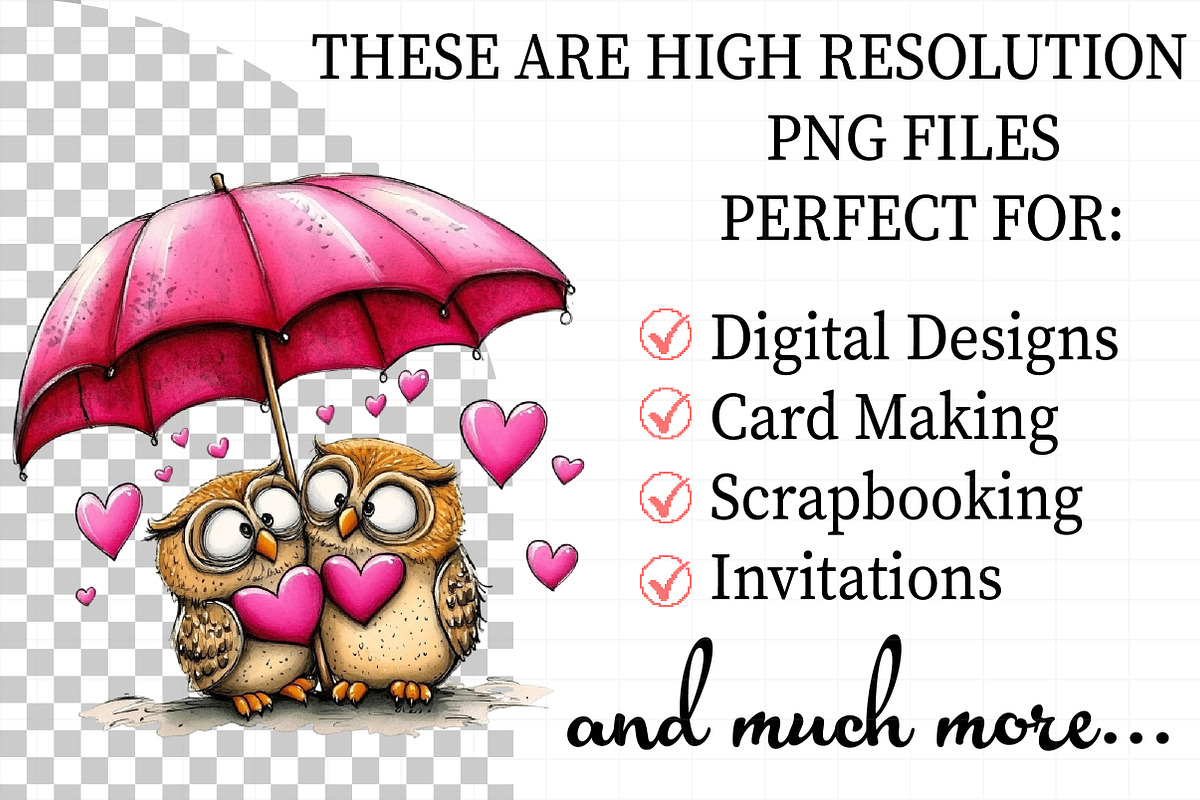 Cute Couple Owl Valentine's Day Clip, an Illustration by Daily.Designs (Photo 2 of 5)