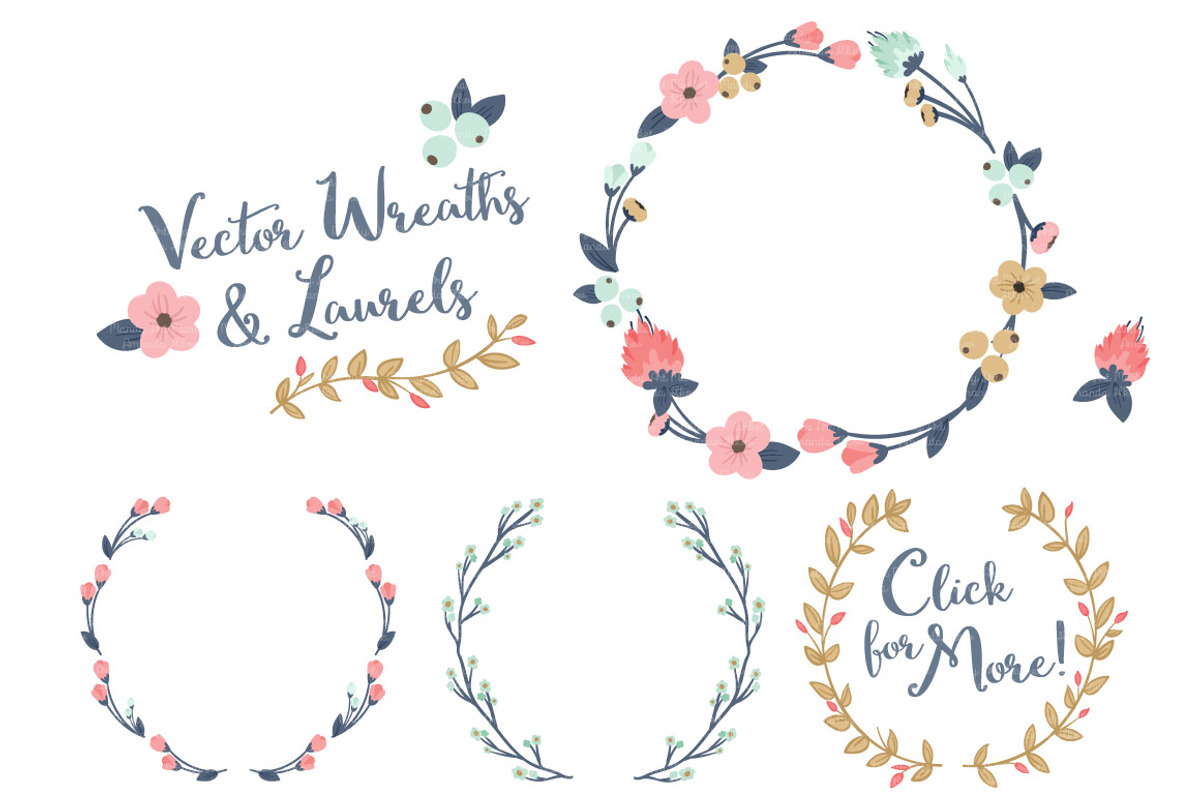 Modern Chic Vector Flower Wreaths, an Illustration by Amanda Ilkov (Photo 3 of 3)