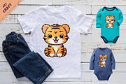 Bundle Stickers Cute tiger. Clipart., an Animal Illustration by KENO Mascots (Thumbnail 3 of 3)