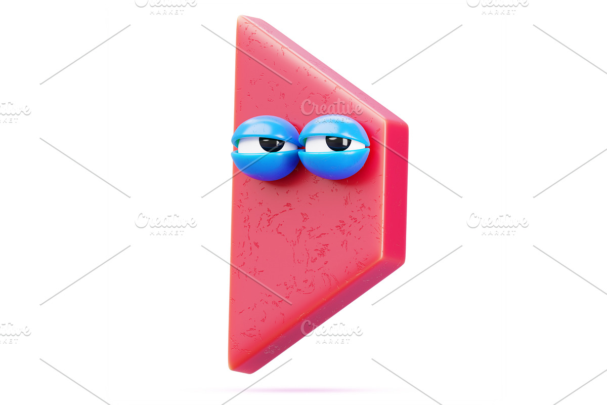 Red trapezoid 3d character - sleepy, a Characters & Person 3D Model by Marozhkastudio