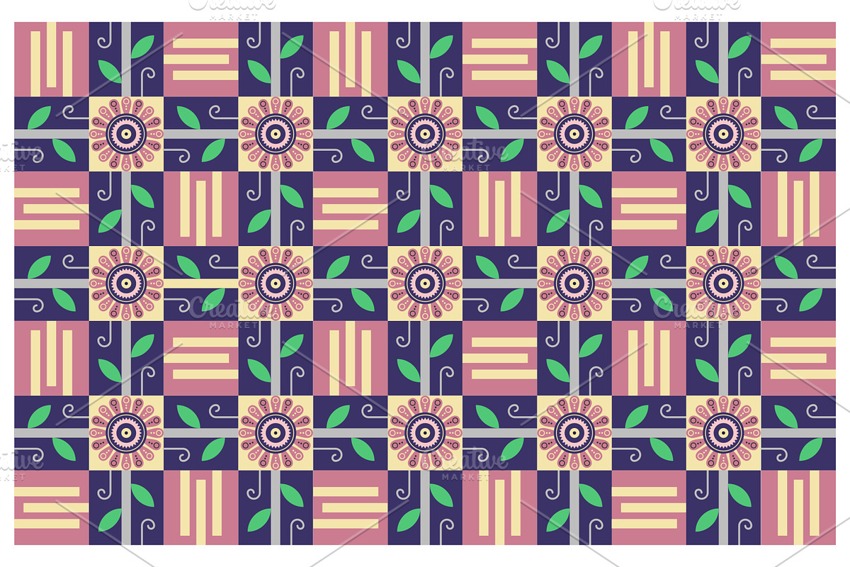 Geometric floral arrangement, a Pattern Graphic by Creative Backgrounds