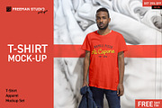 T-Shirt Mock-Up Set, a Shirt Mockup by Freeman Studio (Thumbnail 1 of 15)