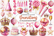 Pink and Gold Party Decorations, an Illustration by Designworld (Thumbnail 1 of 5)