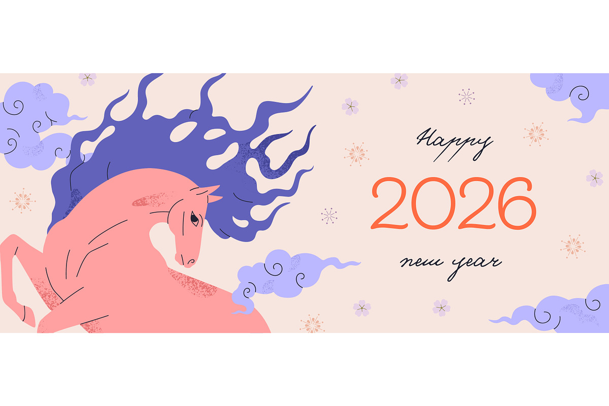 Happy New Year of horse 2026 cards, a Background Graphic by Good Studio (Photo 6 of 12)