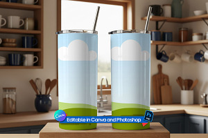 Stainless steel tumbler mockup, a Cups & Container Mockup by Rami's Mockups