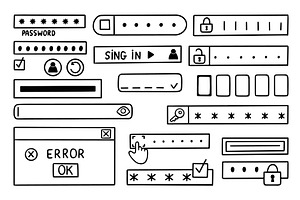 Doodle verification and security, a Technology Illustration by Valerie Bodnar