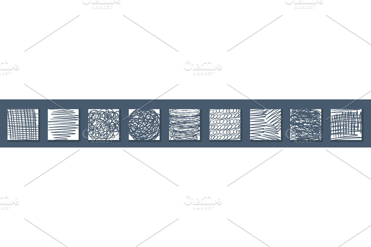 Hand drawn line texture set. Vector, a Texture Illustration by Nenahliadava Design