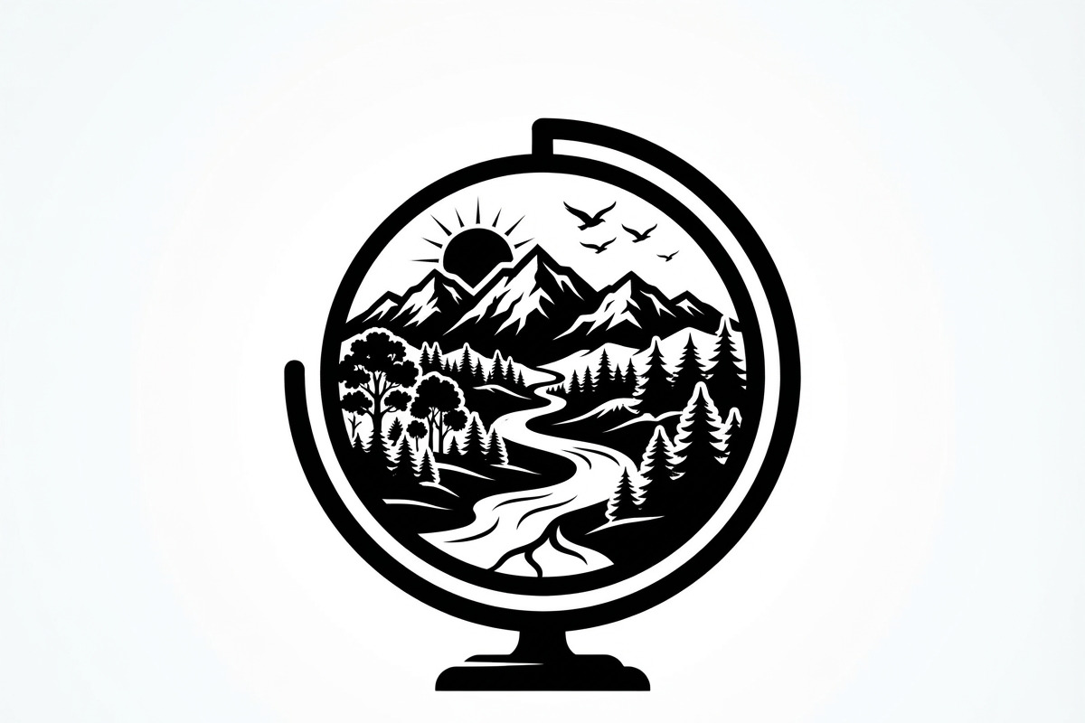 60 Eco Globe Landscape Silhouette, a Technology Illustration by Amazin_art (Photo 7 of 29)