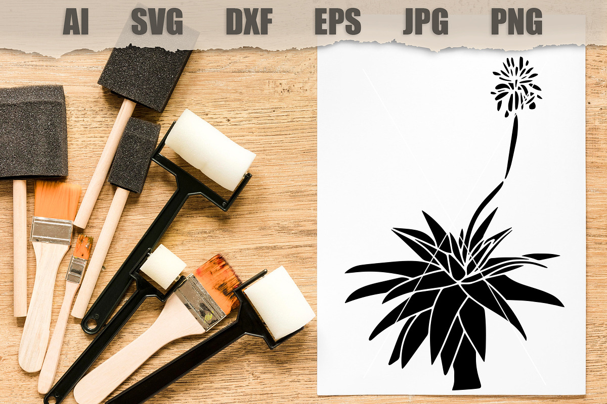 Stencils Gasteria Flower, an Object Illustration by MARYCRAFTIRIA (Photo 3 of 3)