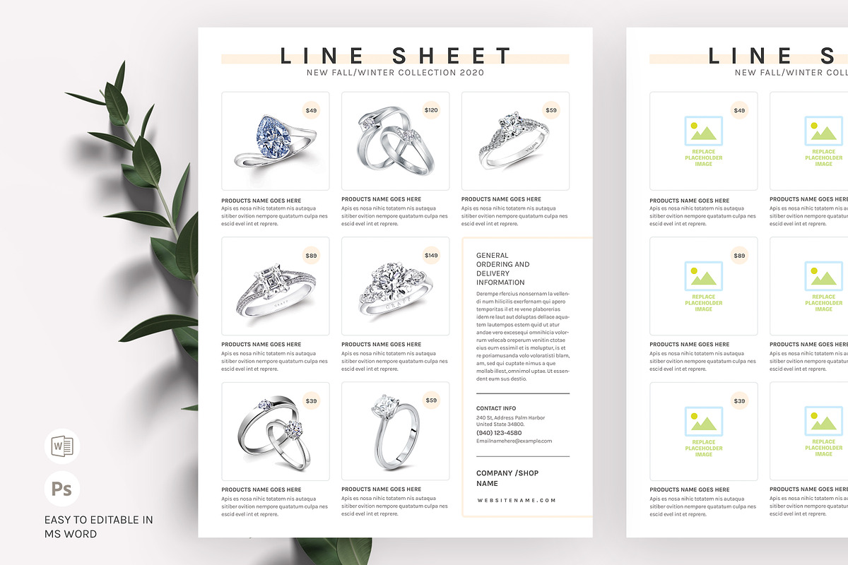 Modern Line Sheet Template, a Templates & Theme by Axpand (Photo 4 of 6)
