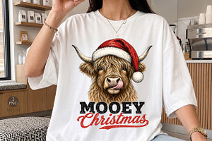 Mooey Christmas PNG,Christmas shirt, a Seasonal Illustration by Libby Wishes
