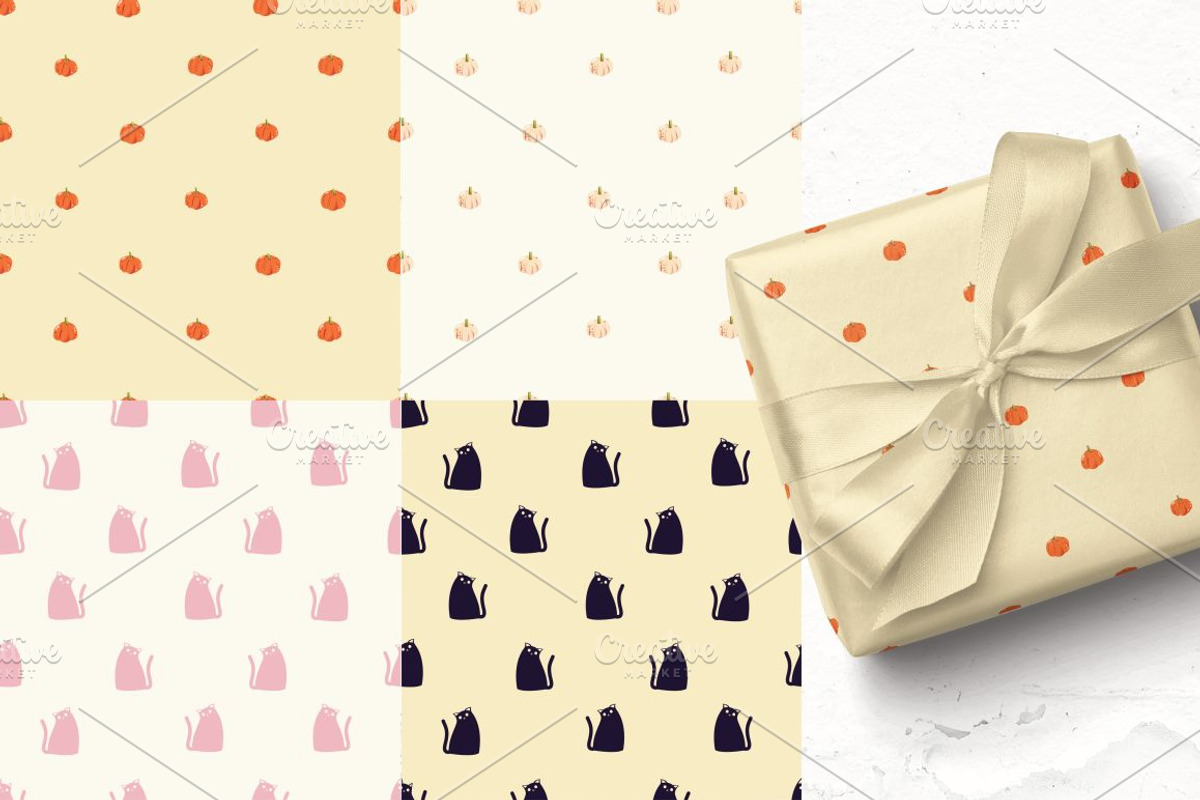 Pumpkins and cats - autumn patterns, a Pattern Graphic by Blue Lela Design (Photo 11 of 12)