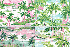 Preppy Pink & Green Palm Beach Paper