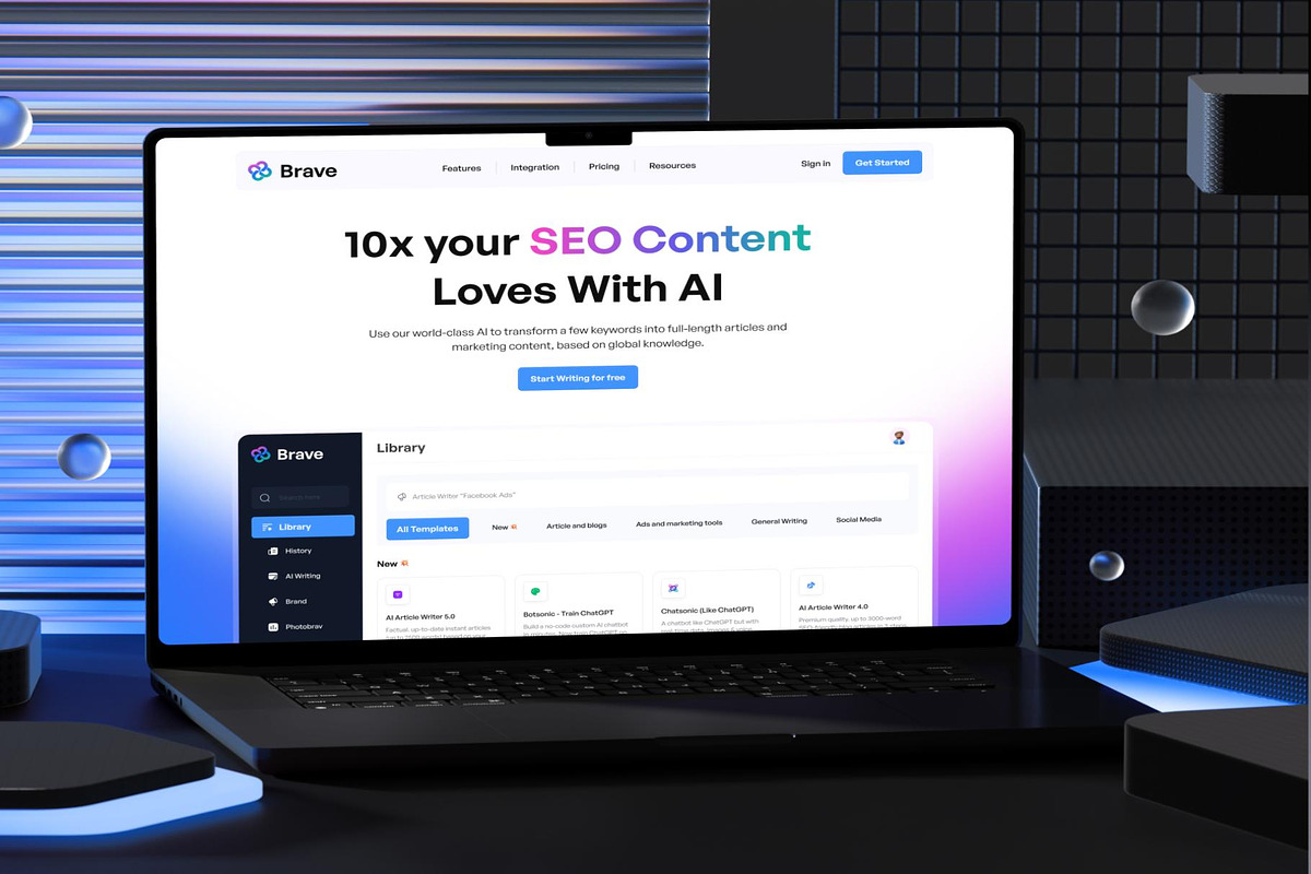 AI Multipurpose Website UI Kits, an UI Kit Template by Lumina_ui_ux202 (Photo 4 of 7)