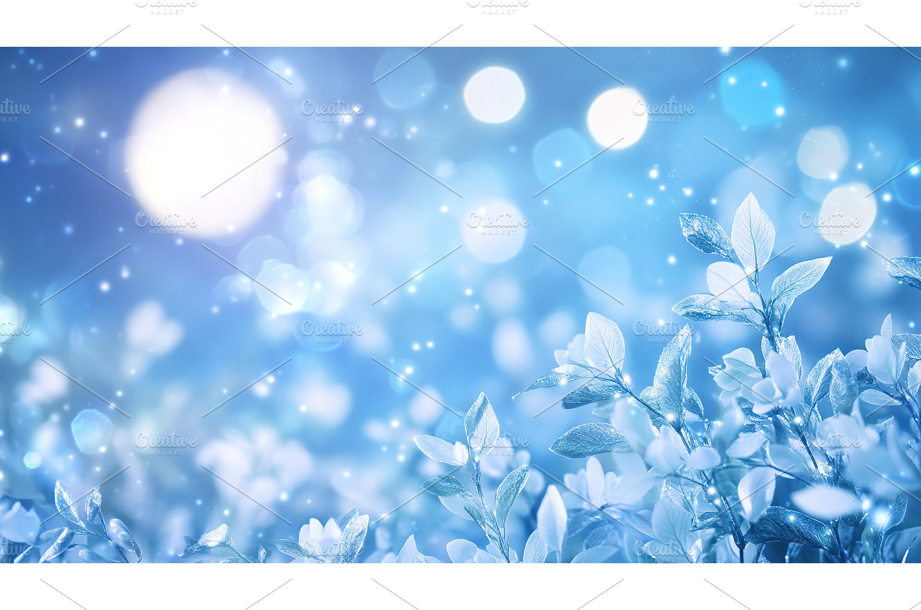 Enchanting blue bokeh with glowing, an Abstract Photo by Lermont51