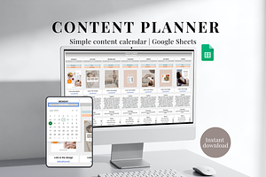 Simple Social Media Planner Template, a Social Media Template by SociallyyCreative