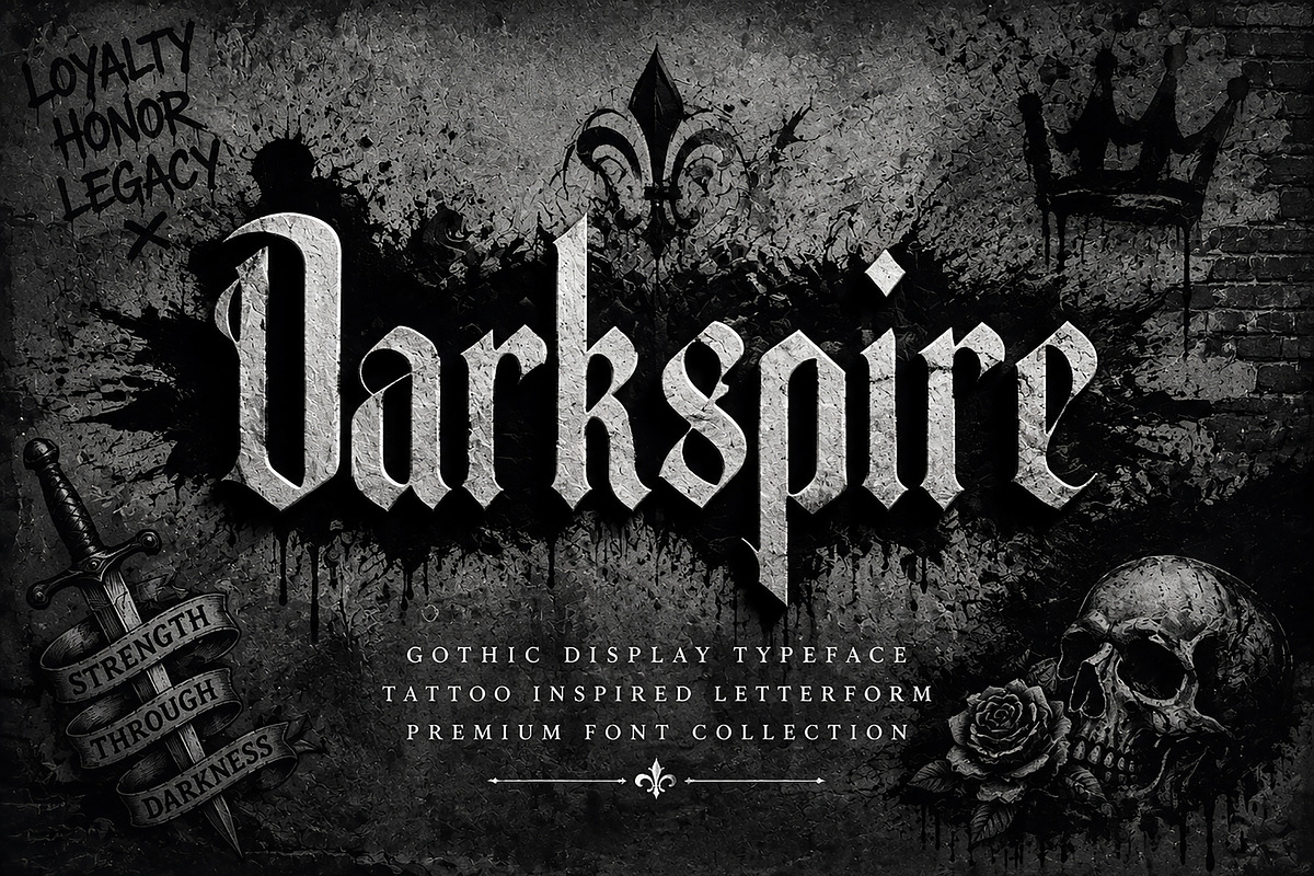 Darkspire, a Blackletter Font by Wow Magic (Photo 1 of 4)