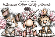 Whimsical Fuzzy Cotton Candy Animals, a Seasonal Illustration by designcity5 (Thumbnail 1 of 5)