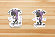 walking emo cat holding smartphone, a Branding & Logo Template by Judsart (Thumbnail 3 of 3)