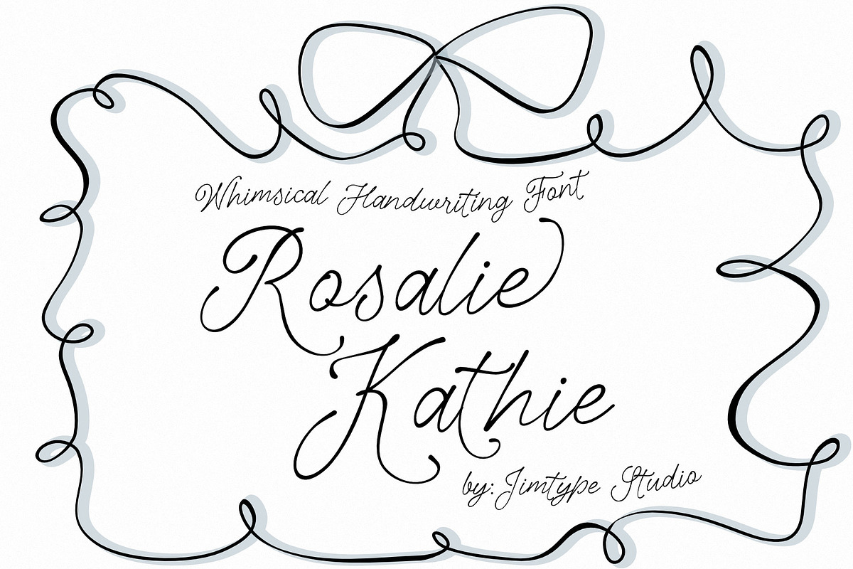 Rosalie Kathie - Whimsical Font, a Script Font by Jimtype Studio (Photo 1 of 9)
