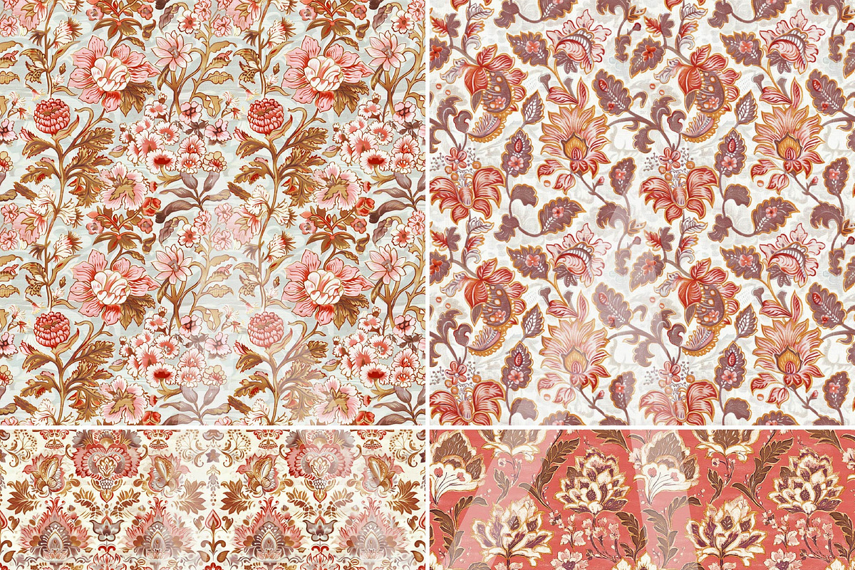 Crimson Red Indian Seamless Patterns, a Pattern Graphic by Maishop (Photo 6 of 8)