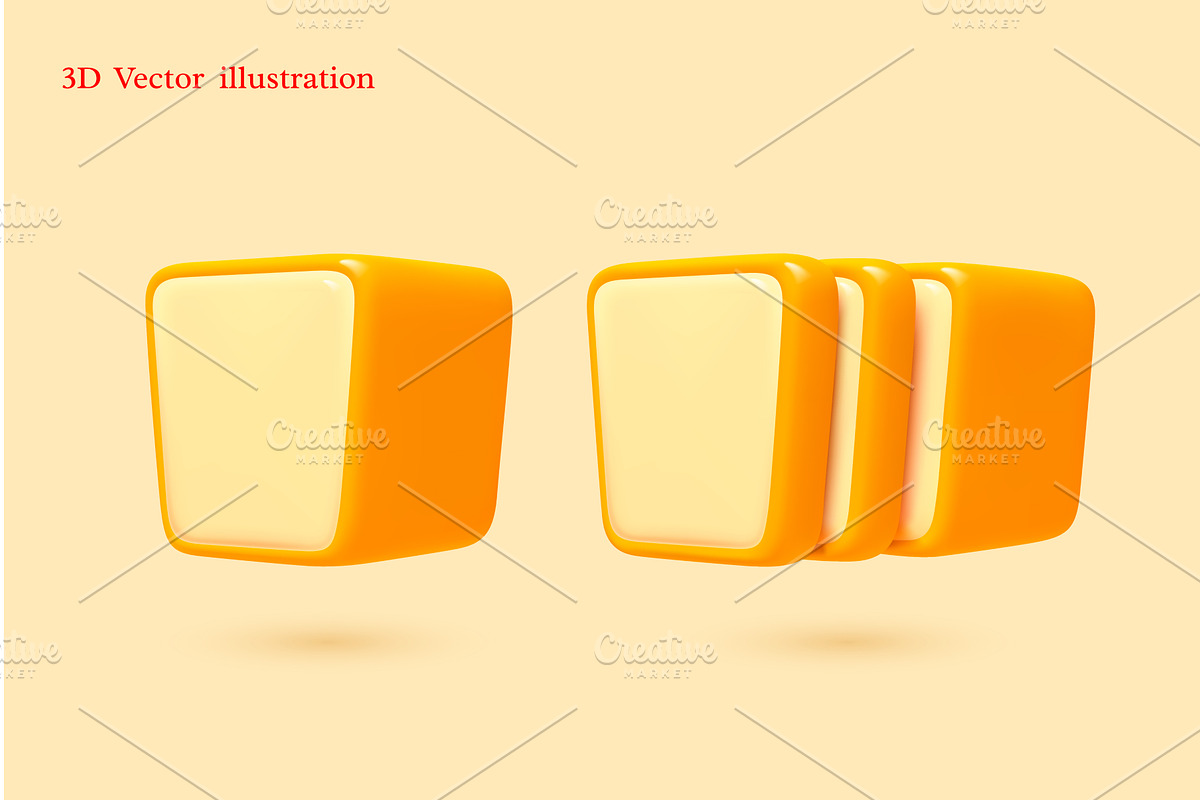3D vector illustration of bread and, a Food Illustration by Liudmyla Matviiets