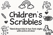 Children’s Scribbles Fun Kids Doodle, a Handwritten Font by cocodesign (Thumbnail 1 of 7)