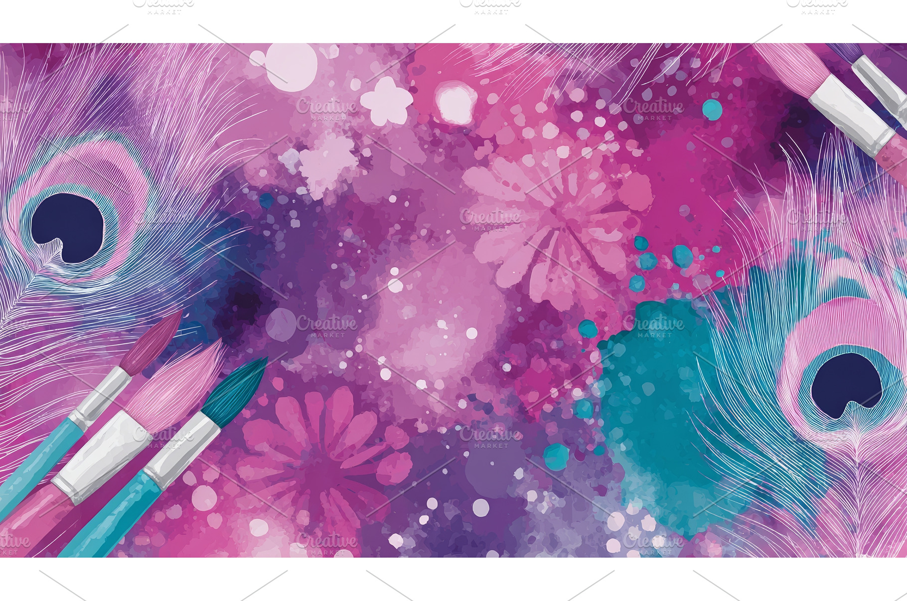 An assortment of paintbrushes, a Background Photo by ZinetroN