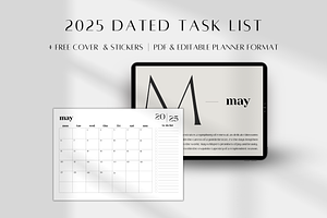 PrintableDated Task List 2025, a Stationery Template by BRANDcontent
