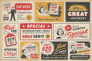 1950s Retro Style Ad Templates