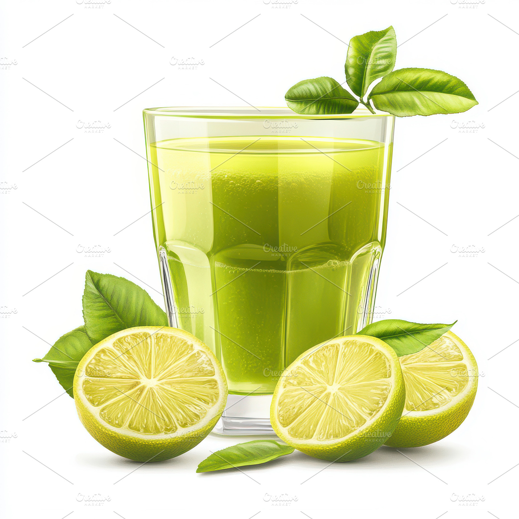 Refreshing Lime Juice in Glass with, a Food & Drink Photo by Pixeness Studio
