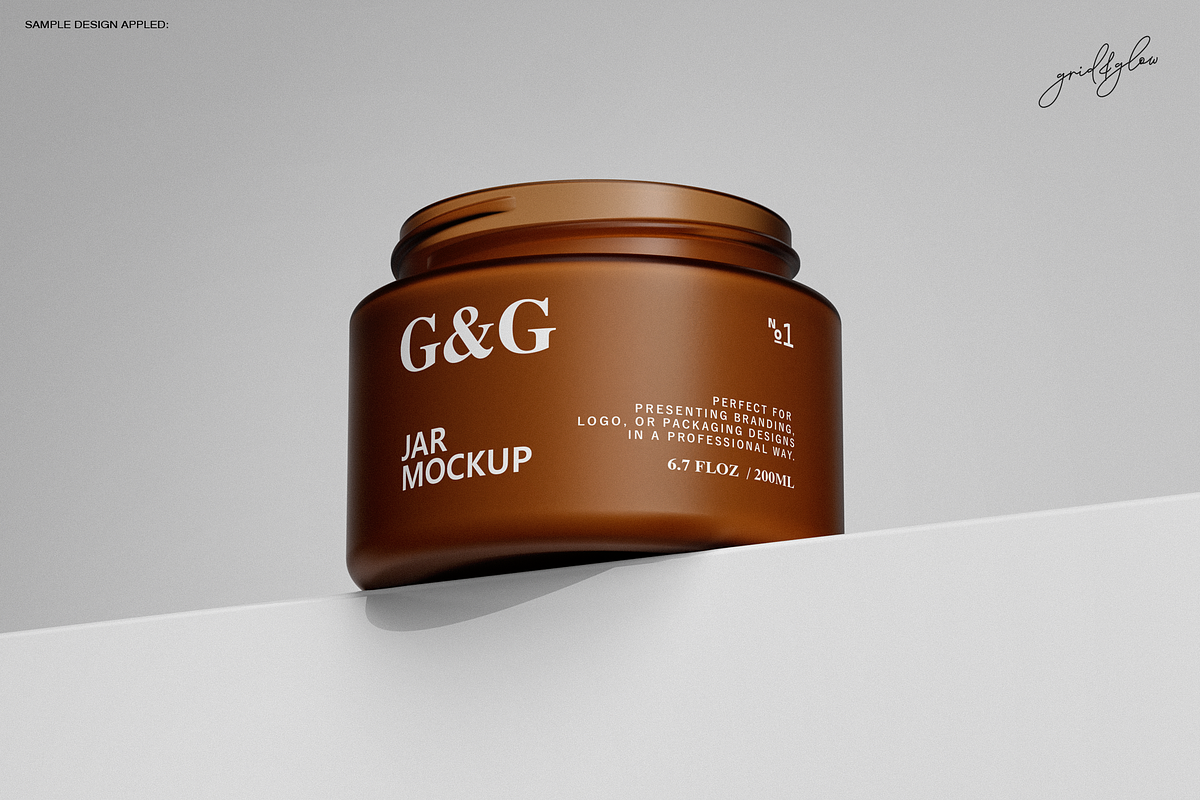 Cosmetic Jar Mockup Set, a Packaging Mockup by Grid&Glow (Photo 3 of 7)