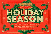 Holiday Design Kit + Script Font, a Texture Illustration by Dylan Roop Design Co. (Thumbnail 1 of 9)