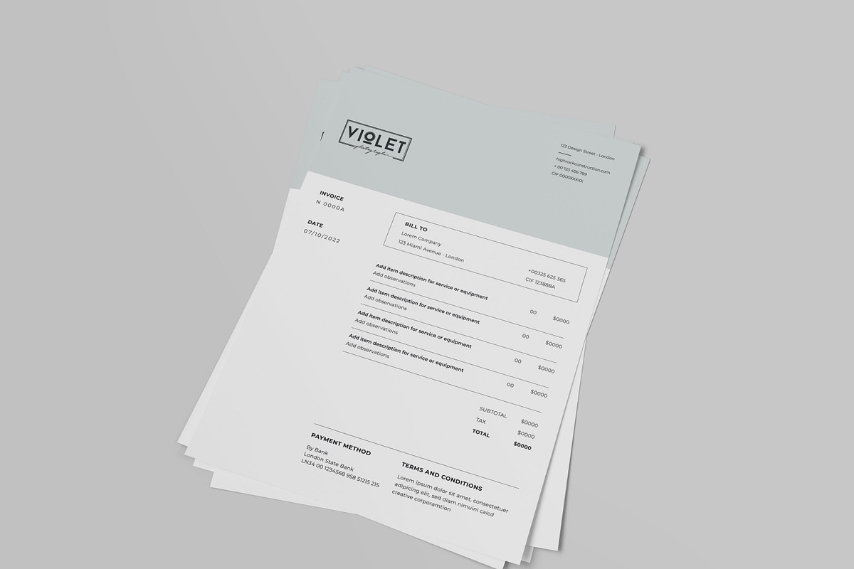 Invoice Template, a Stationery Template by UX-group (Photo 4 of 4)