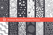 12 Premium Abstract Textures b&w, a Pattern Graphic by Oksancia's Surface Design (Thumbnail 2 of 2)