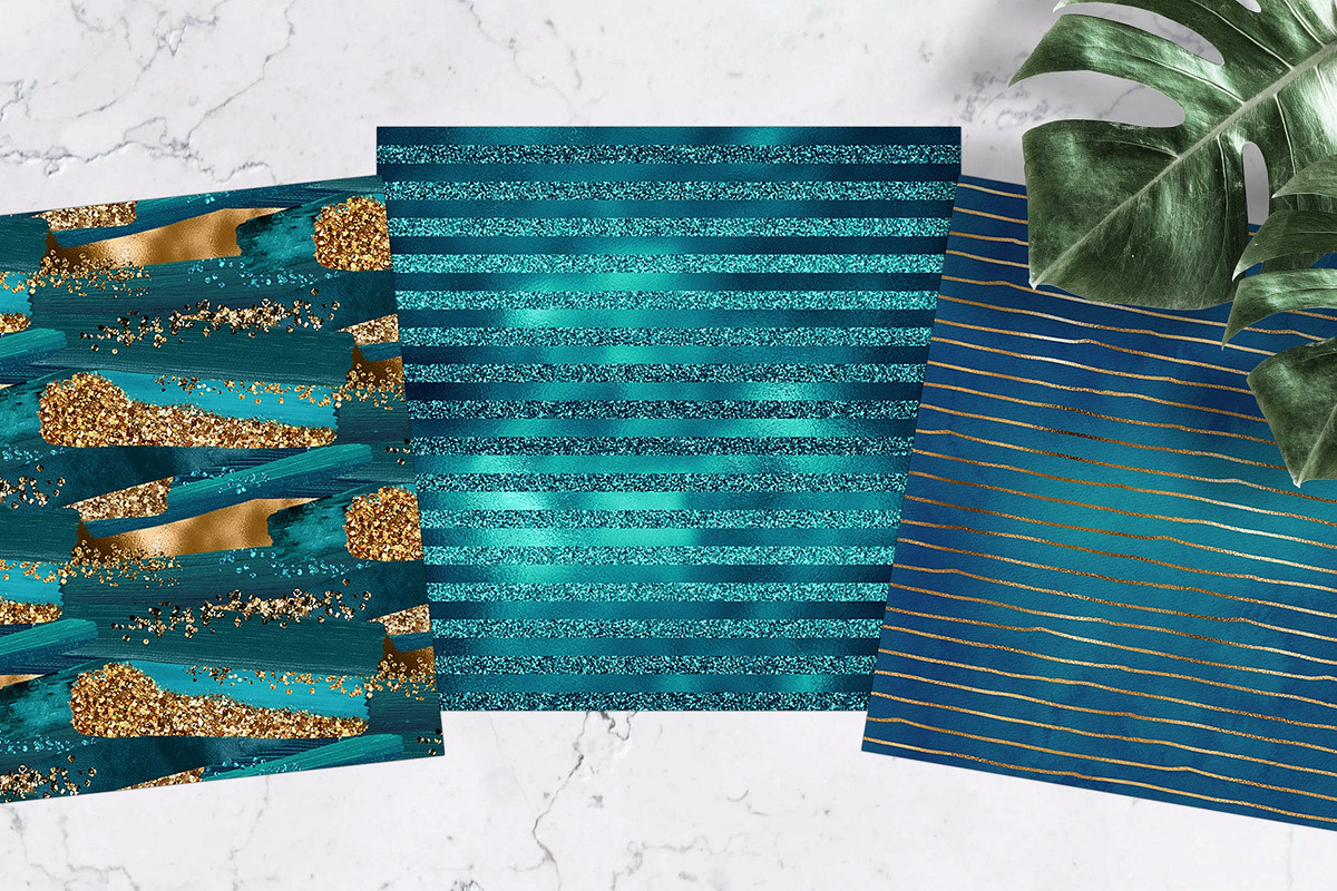 Ocean Gold Digital Paper, a Pattern Graphic by Brandi Lea Designs (Photo 5 of 5)