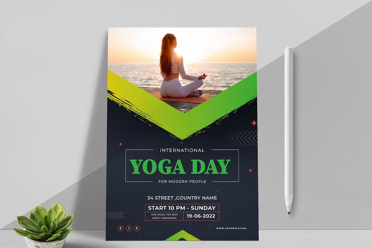International Yoga Day, a Stationery Template by MightyDesign (Photo 1 of 6)
