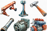 Car Mechanic Clipart, an Illustration by Craft Nest (Thumbnail 4 of 6)