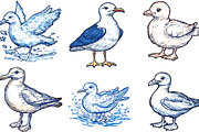 Hand Drawn Seagull Clipart PNG, an Illustration by Designking (Thumbnail 2 of 4)