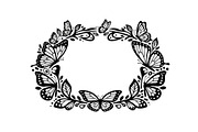 Butterfly Floral Vintage Frame Bundl, an Illustration by Creativeshirt (Thumbnail 45 of 51)