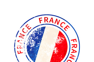 France Sign, Vintage Grunge Imprint