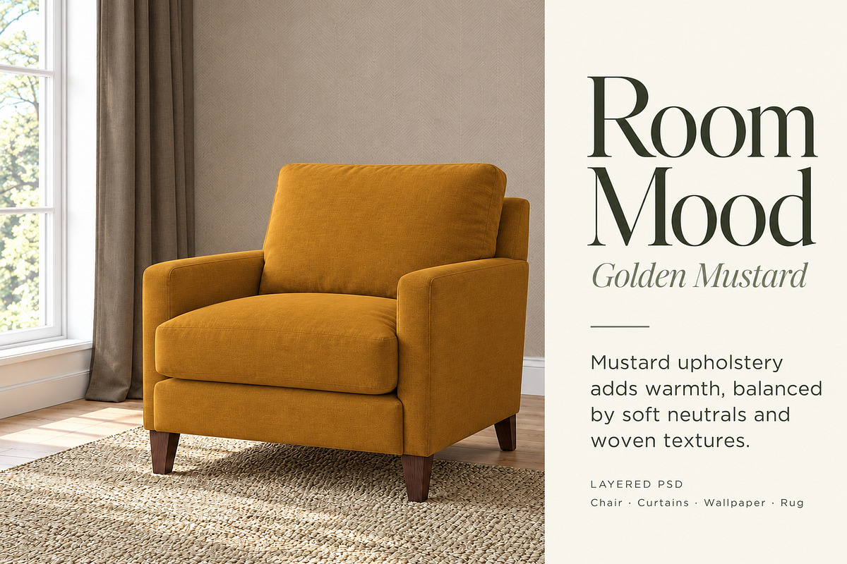Room Mood Interior PSD Mockup, a Household Mockup by Casa Mandarina (Photo 5 of 8)