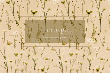 Herbage Watercolor Pattern