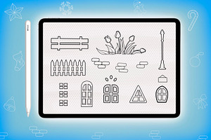 Build House Modern Christmas Brushes